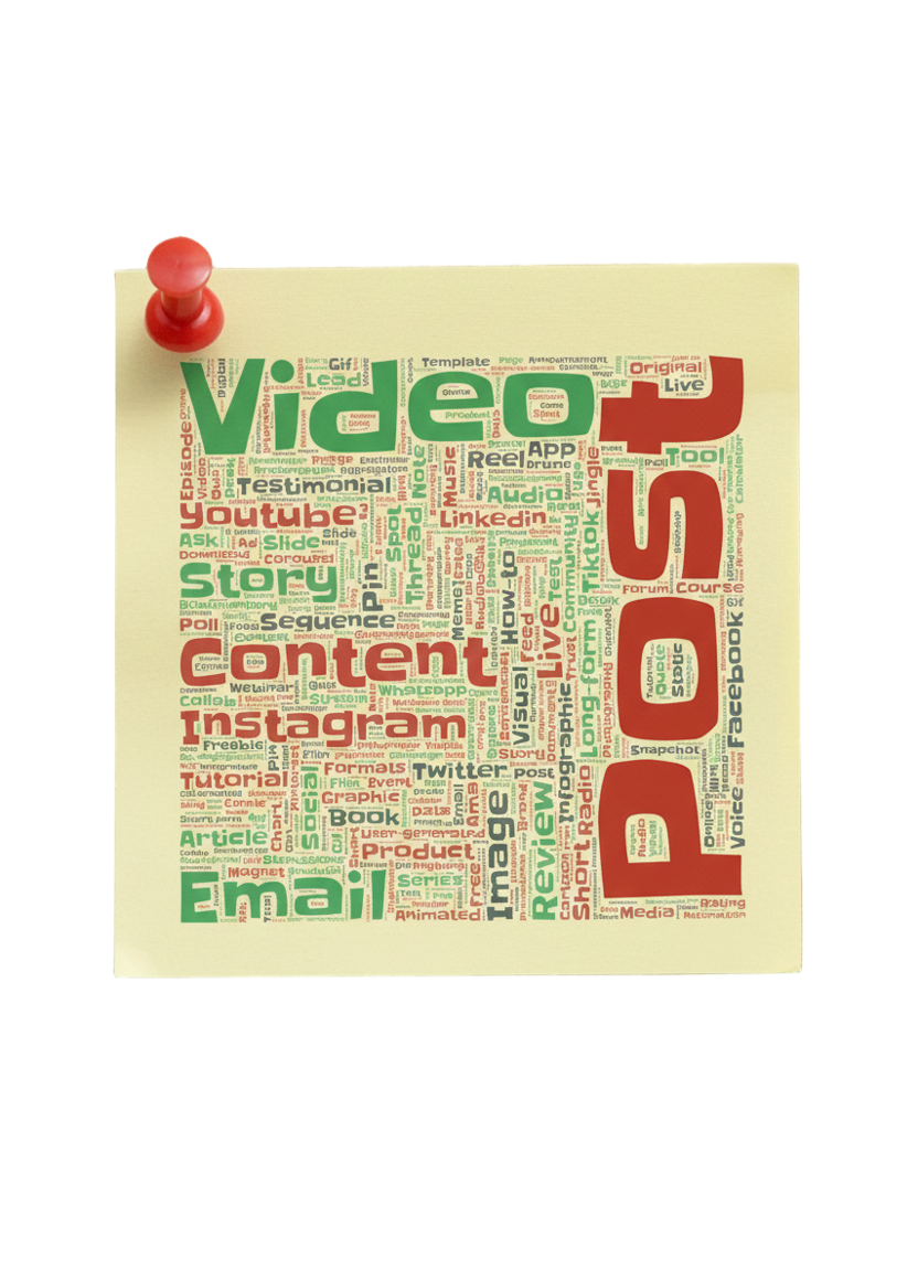 Content wordcloud post-it